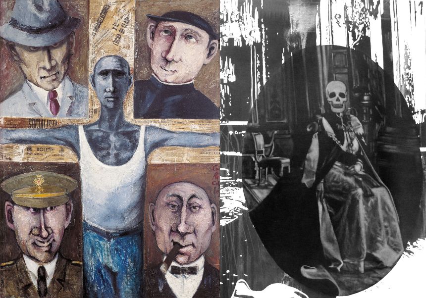 Collage con 'Señora'de Mavi Escamilla y 'Crucifixión' de Jacinta Gil